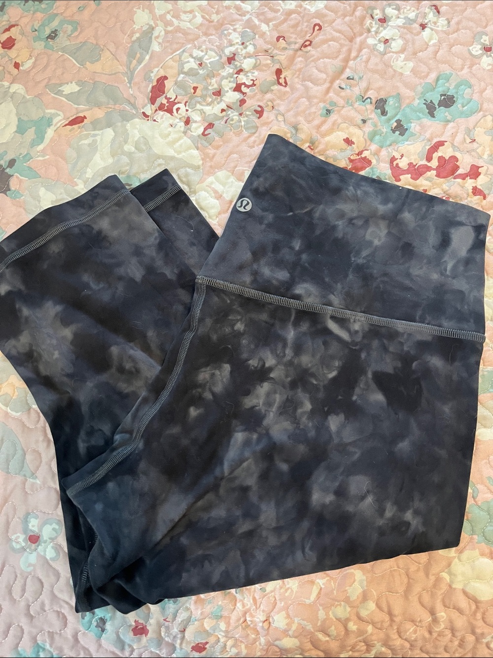lululemon athletica Black Performance Leggings, 3/4 length.